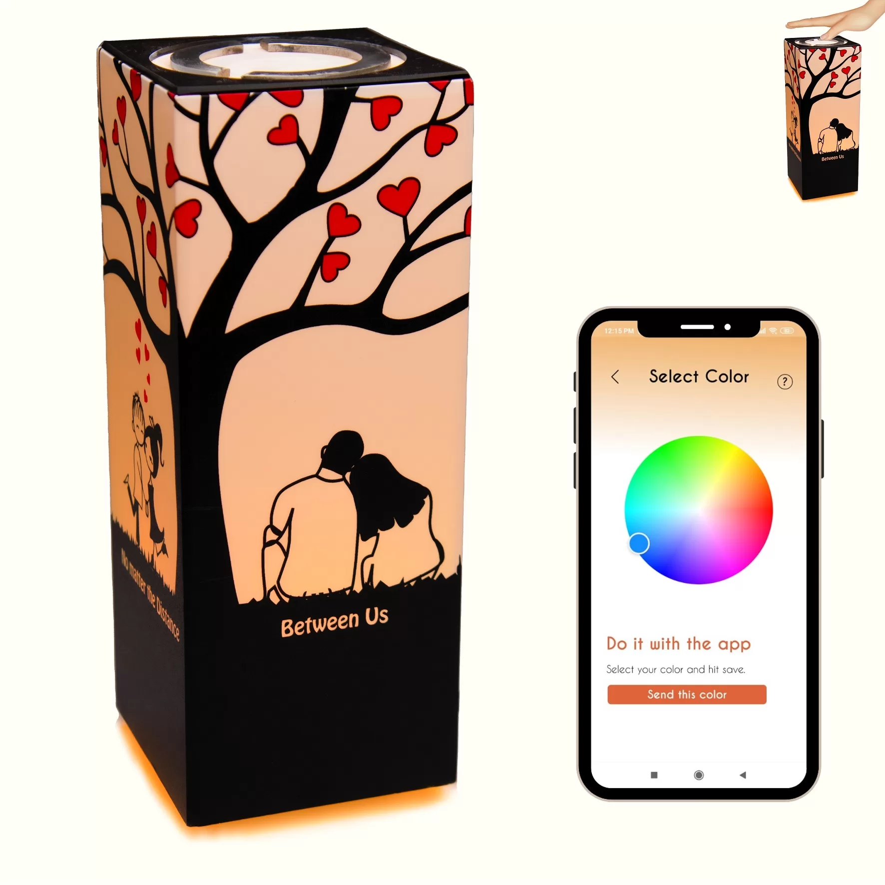 thumbnail image 2 of Calendar Date LED Lamp, Personalzed Lamp For Couples, Valentne's Day 2 of 14